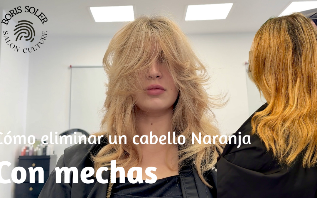 rectificar un cabello naranja con mechas